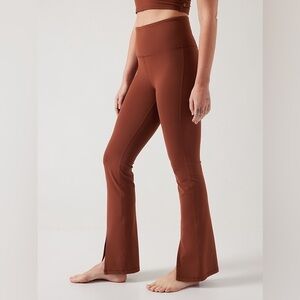 Athleta Elation Ultra High Rise Split Flare Pant Ancient Mahogany Medium